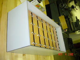 Completed box (minus top) with capacitors.