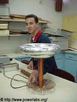 Tuning the coil by moving the primary tap.